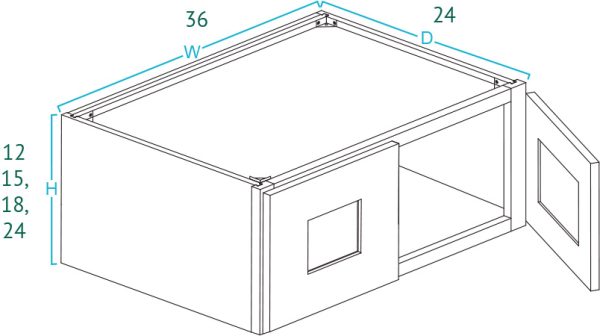 Frameless White Slim Shaker Wall Refrigerator Cabinet WSS-W362124